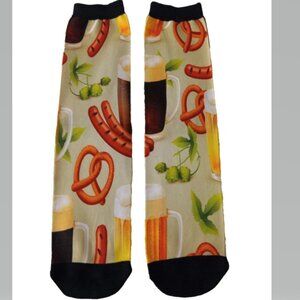 Novelty Foodie Socks Food & Beer Printed crew socks Unisex one size Gift Idea